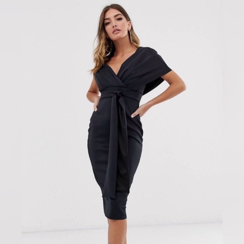 ASOS Fallen Shoulder Midi Dress - size 0 - like new worn once!